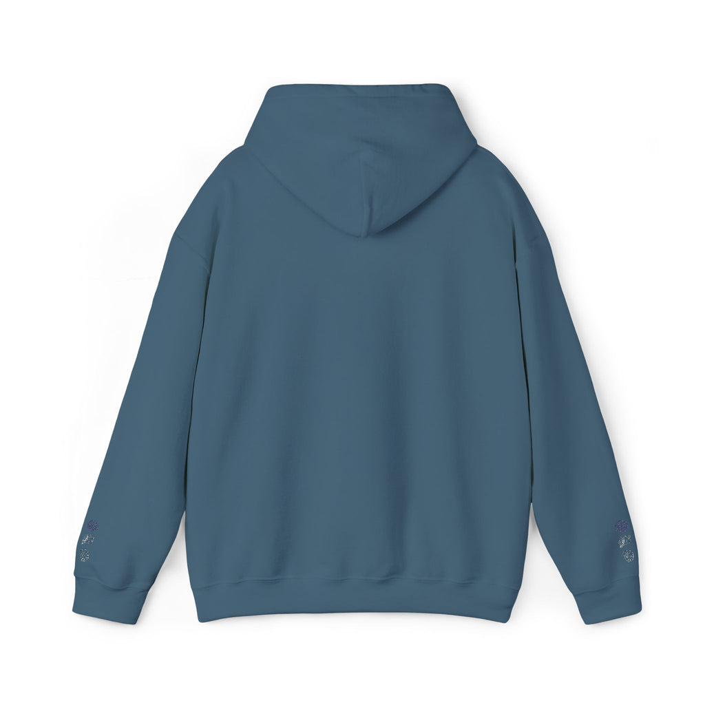 Minimal Floral Hoodie - Vertical Cherry Blossom Design with 'Be Kind' Text