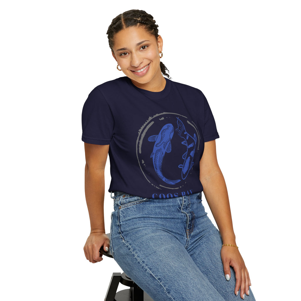Coos Bay Koi Circle T-Shirt — Oregon Coastal Fish Graphic