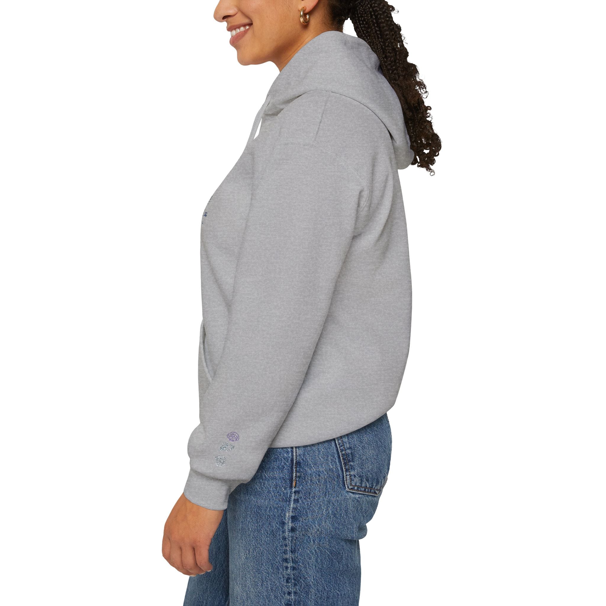 Minimal Floral Hoodie - Vertical Cherry Blossom Design with 'Be Kind' Text