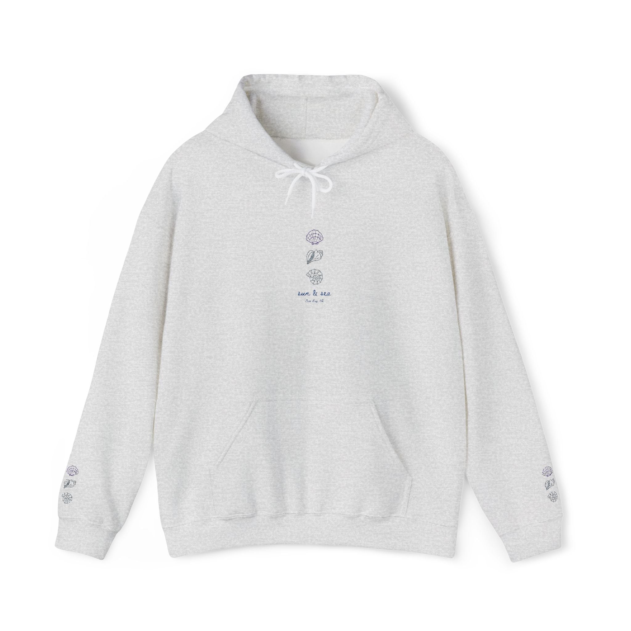 Minimal Floral Hoodie - Vertical Cherry Blossom Design with 'Be Kind' Text