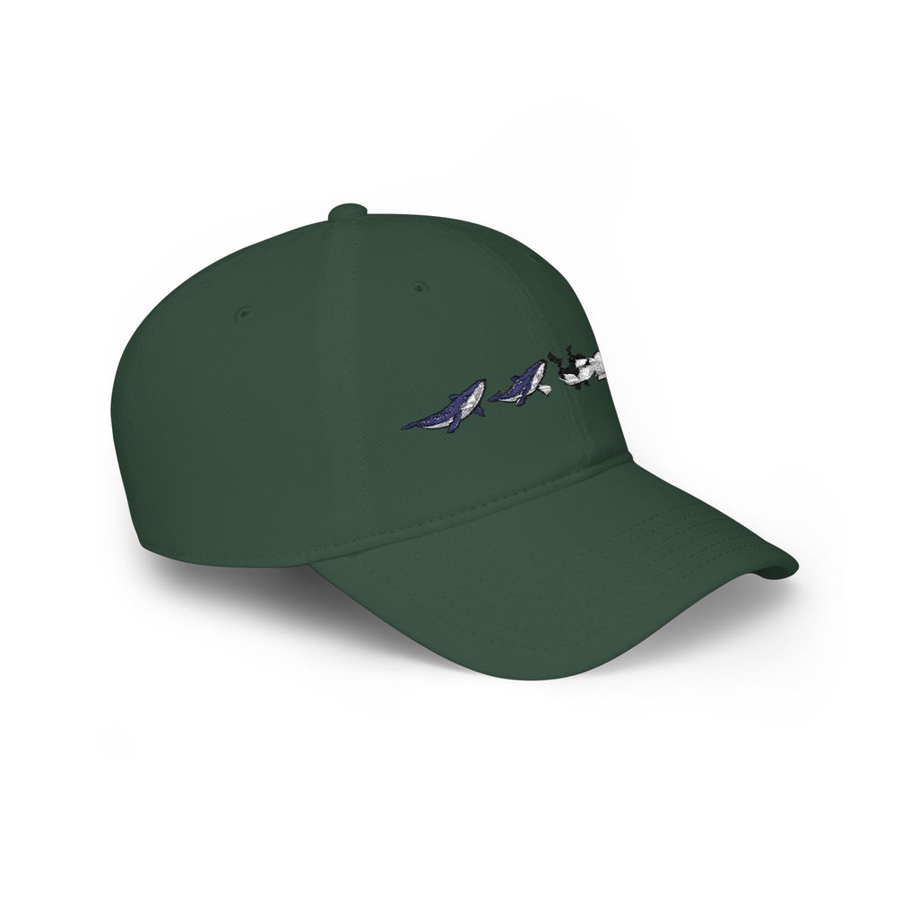 Whale Tail Embroidered Baseball Cap — Minimal Coastal Dad Hat