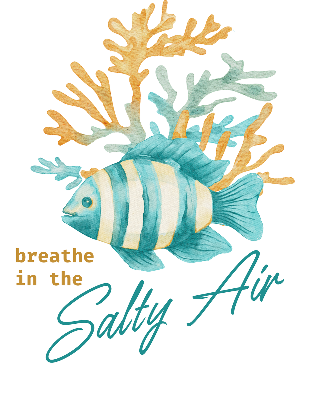 Beach Fish T-Shirt — "Breathe in the Salty Air" Nautical Tee