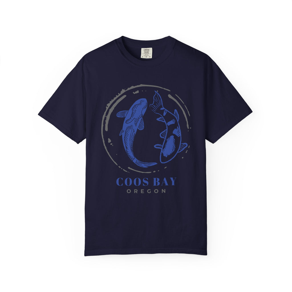 Coos Bay Koi Circle T-Shirt — Oregon Coastal Fish Graphic