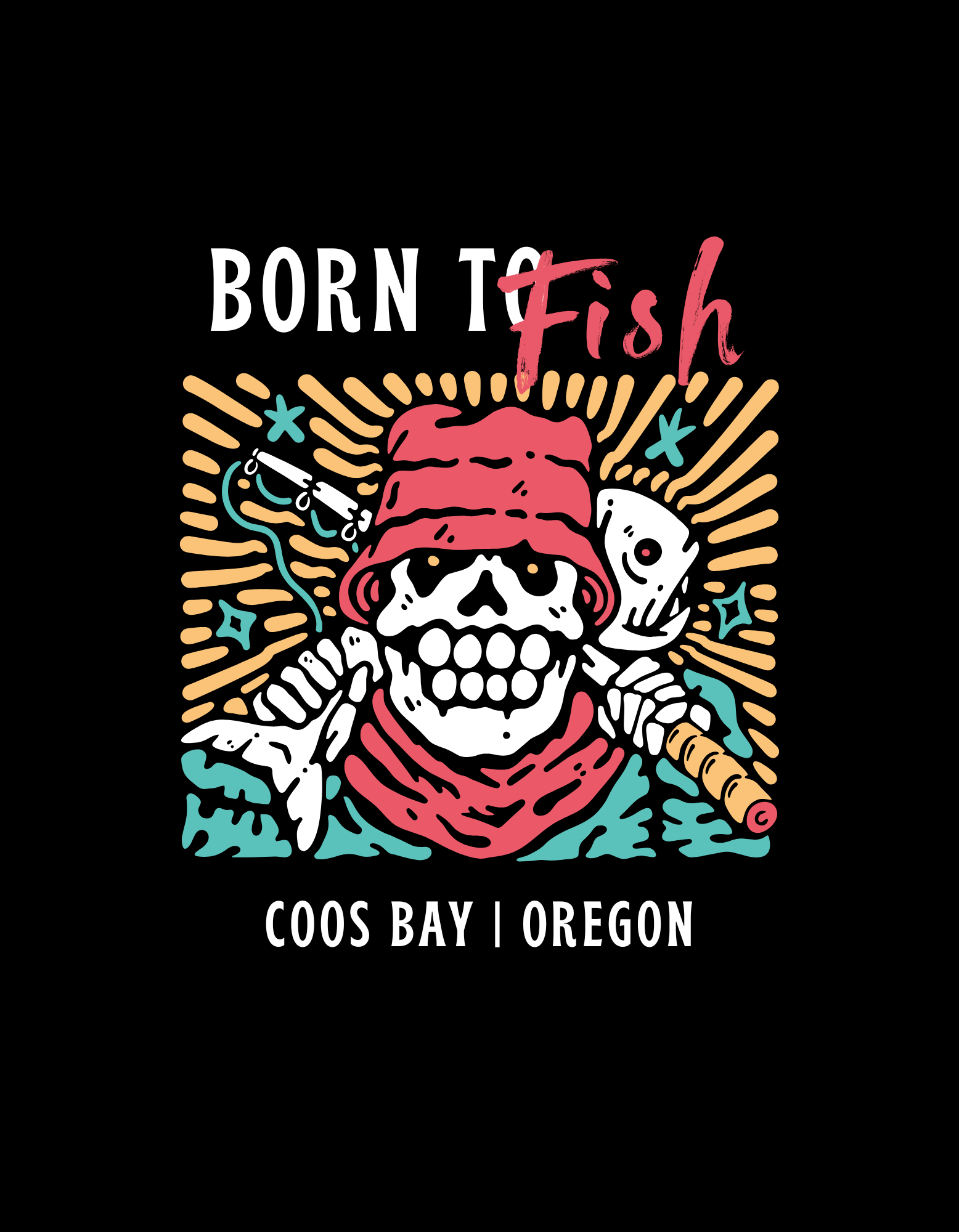 Born to Fish Graphic Tee — Retro Beach Surf T-Shirt