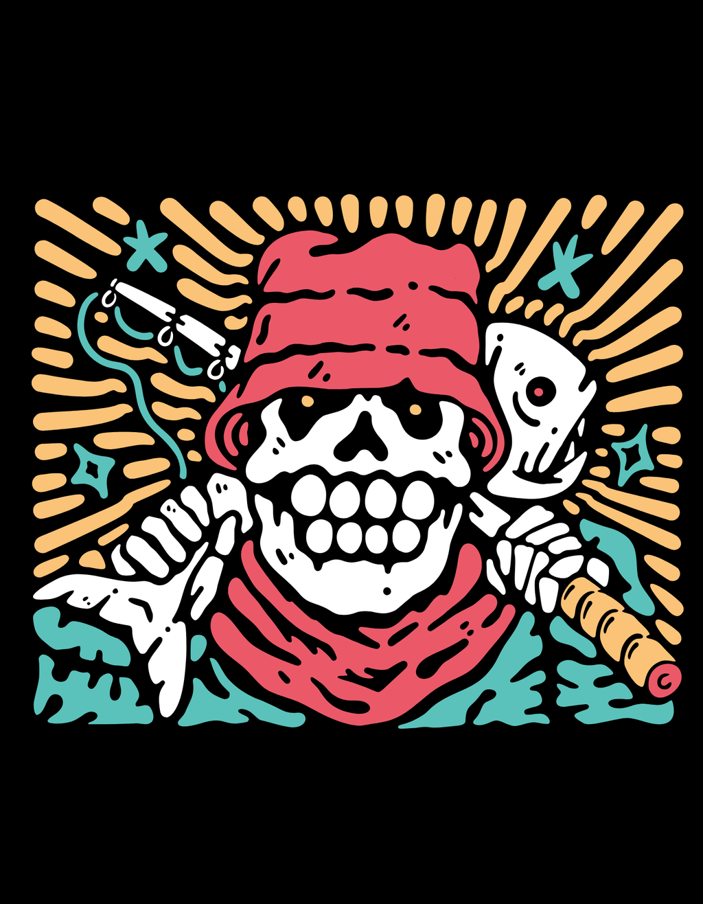 Born to Fish Graphic Tee — Retro Beach Surf T-Shirt