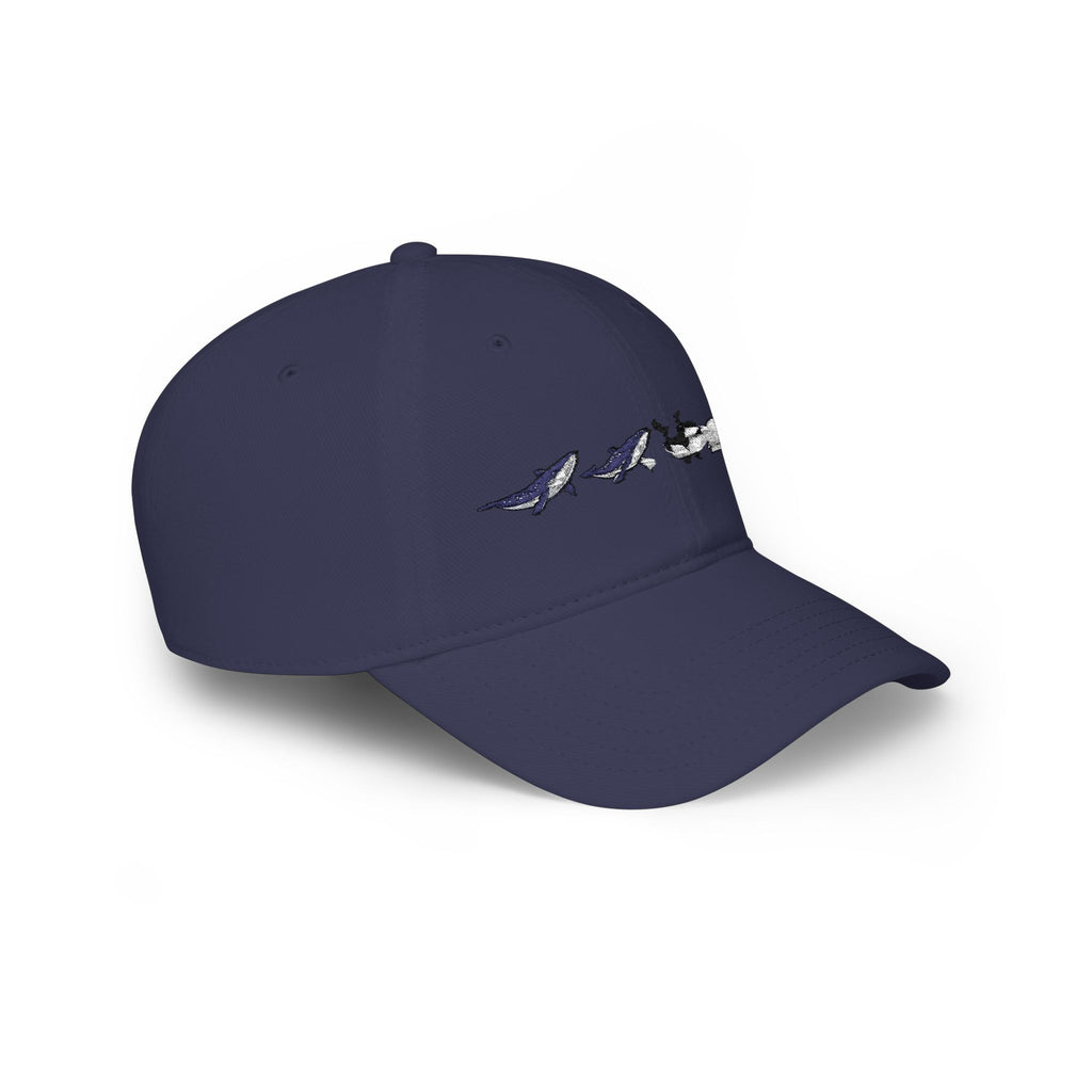 Whale Tail Embroidered Baseball Cap — Minimal Coastal Dad Hat