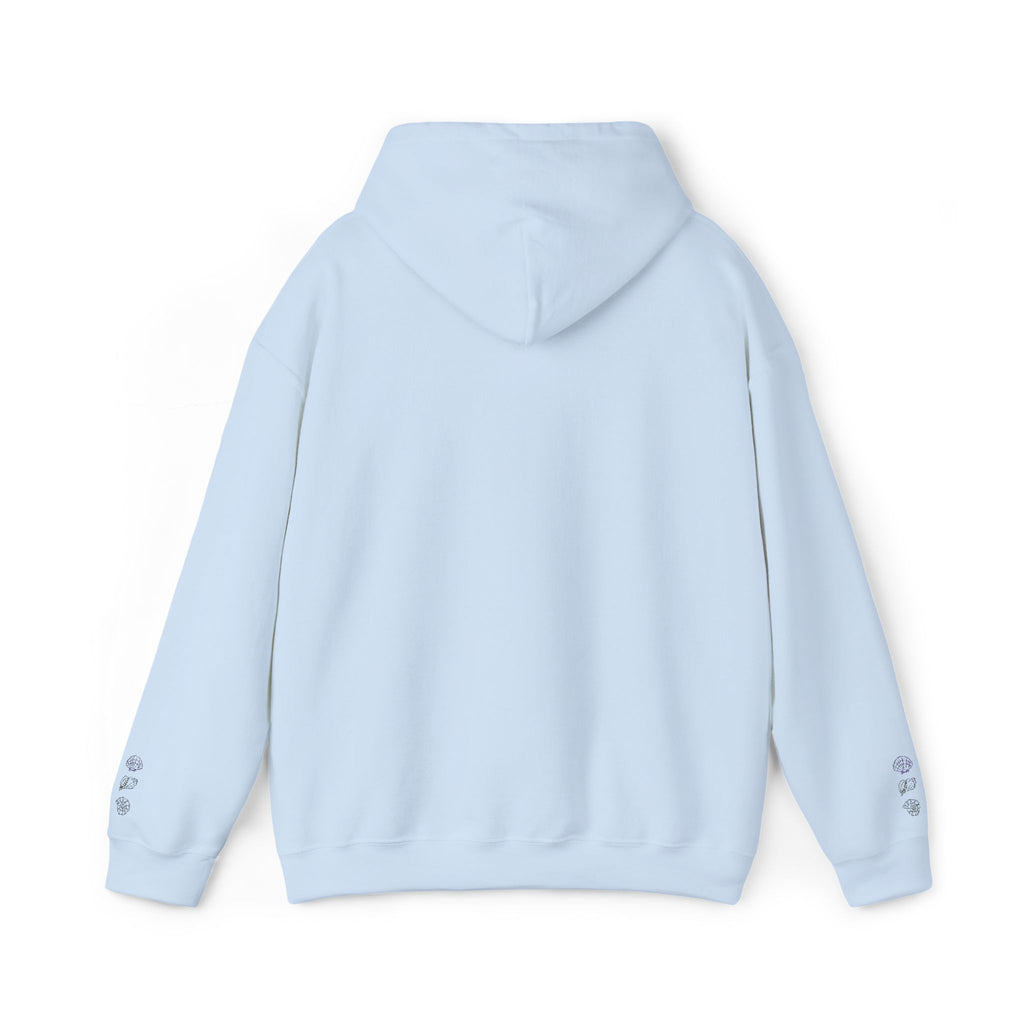 Minimal Floral Hoodie - Vertical Cherry Blossom Design with 'Be Kind' Text