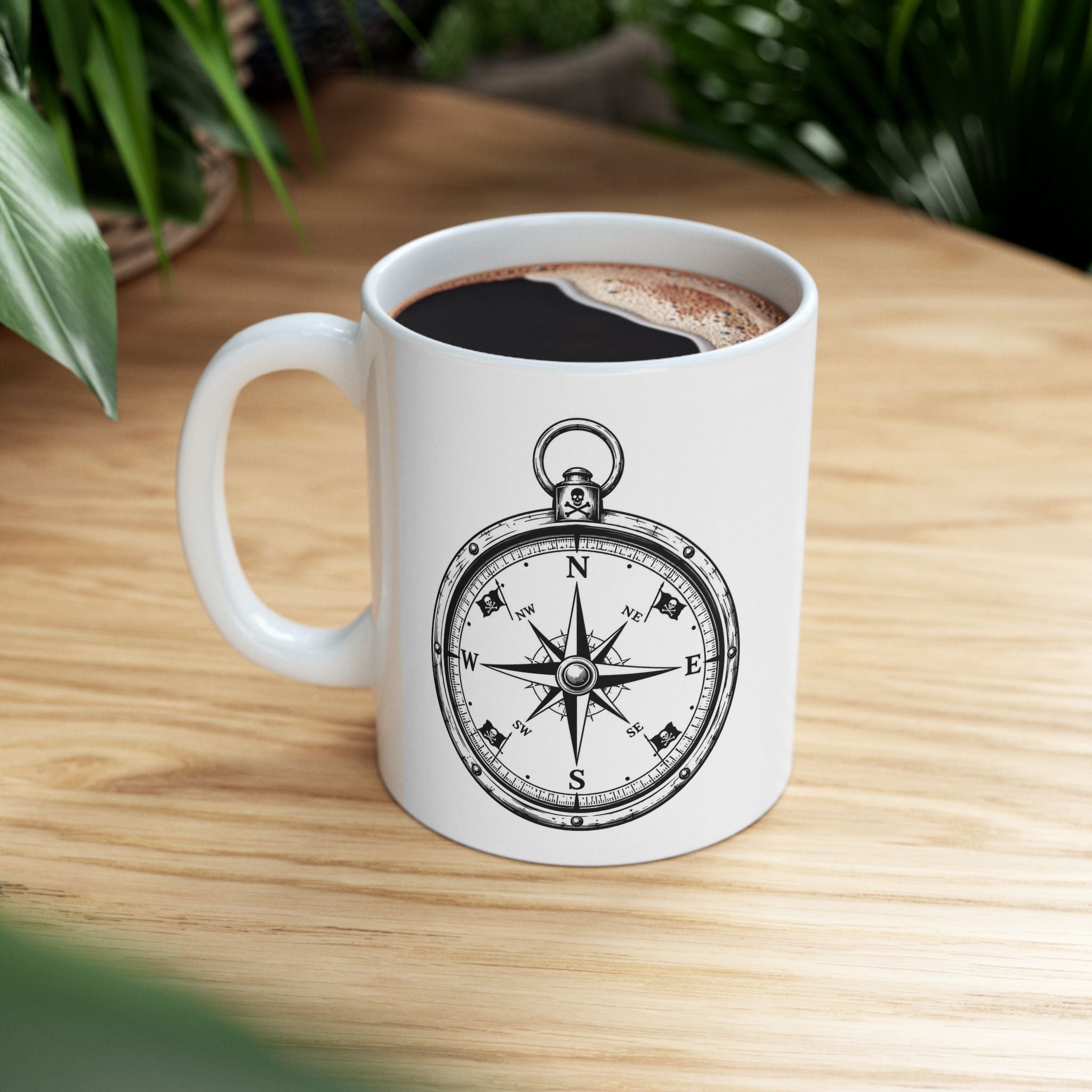 Pirate Compass Coffee Mug — Coos Bay (11oz/15oz) Not all treasure is Silver & Gold mate.